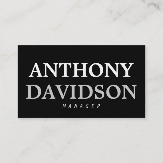 トレンディーモダンブラックはっきりした文字名刺 名刺 (正面)