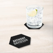 トレンディーモダンブラックはっきりした文字 ペーパーコースター (インサイチュ)