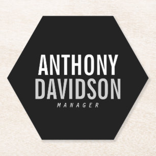 トレンディーモダンブラックはっきりした文字 ペーパーコースター