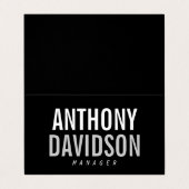 トレンディーモダンブラックはっきりした文字 名刺 (外部フラット)