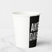 トレンディーモダンブラックはっきりした文字 紙コップ (右)