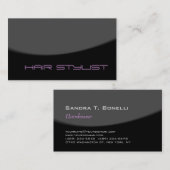 トレンディーモダンブラックグレーカラー美容師 名刺 (正面/裏面)