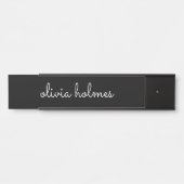 トレンディーモダンブラックスクリプト名表記号 サインプレート (正面)