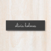 トレンディーモダンブラックスクリプト名表記号 サインプレート (正面)