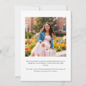 トレンディーモダンブラックスクリプト2枚の写真卒業 案内状 (裏面)