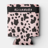 トレンディーモダンブラックピンクの牛の動物型名 缶クーラー (裏面)
