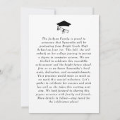 トレンディーモダンブラックボウ卒業写真 案内状 (裏面)