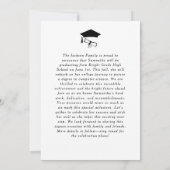 トレンディーモダンブラックボウ卒業写真 案内状 (裏面)