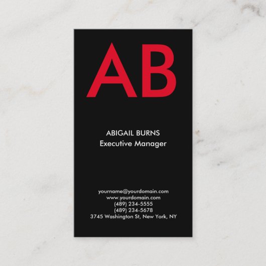 トレンディーモダンブラックモノグラム 名刺 (正面)