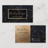 トレンディーモダンブラック金ゴールドマーブルプロフェッショナル 名刺 (正面/裏面)