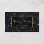 トレンディーモダンブラック金ゴールドマーブルプロフェッショナル 名刺 (正面)