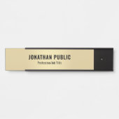 トレンディーモダンブラック&金ゴールドグラマーテンプレート サインプレート (正面)