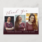 トレンディーモダンブルゴーニュ赤3枚フォトグラードサンキュー ポストカード (正面)