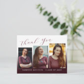 トレンディーモダンブルゴーニュ赤3枚フォトグラードサンキュー ポストカード (スタンド正面)