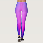 トレンディーモダンブルーからホットピンクのグラデーションと名前 レギンス (裏面)