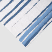 トレンディーモダンブルーと白の沿岸ストライプ 薄葉紙 (詳細)