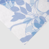 トレンディーモダンブルーと白の熱帯葉 薄葉紙 (詳細)