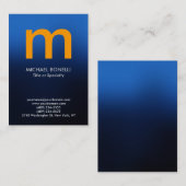 トレンディーモダンブルーイエローモノグラム名刺 名刺 (正面/裏面)