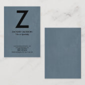 トレンディーモダンブルーグレーブラックモノグラム 名刺 (正面/裏面)