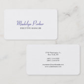 トレンディーモダンブルーホワイトエグゼクティブマネージャ 名刺 (正面/裏面)