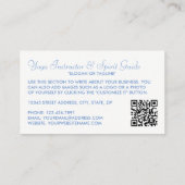 トレンディーモダンブルーヨガインストラクター 名刺 (裏面)