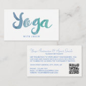 トレンディーモダンブルーヨガインストラクター 名刺 (正面/裏面)