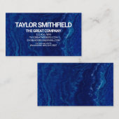 トレンディーモダンブルー水彩大理石名刺 名刺 (正面/裏面)