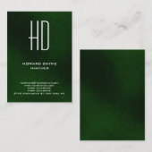 トレンディーモダンプレーンシンプルグリーンホワイトモノグラム 名刺 (正面/裏面)