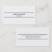 トレンディーモダンプレーンシンプルビジネスカード 名刺 (正面/裏面)