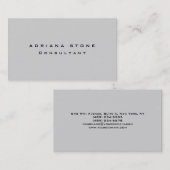 トレンディーモダンプレーンシンプルプロフェッショナルライトグレー 名刺 (正面/裏面)