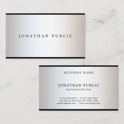 トレンディーモダンプロフェッショナルエレガントグラマプレーン 名刺 (正面/裏面)