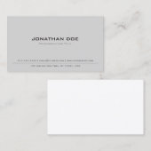 トレンディーモダンプロフェッショナルエレガントグレイ半光沢 名刺 (正面/裏面)