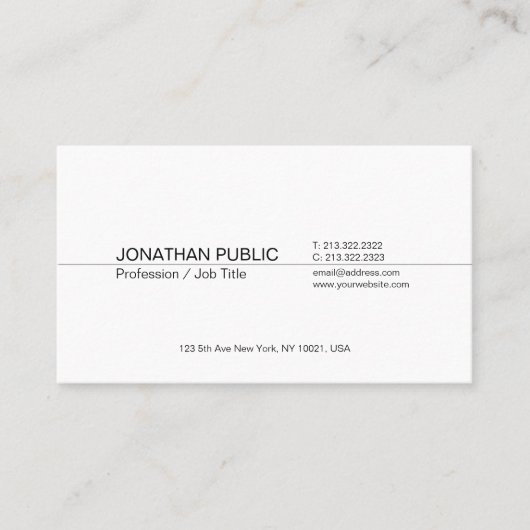 トレンディーモダンプロフェッショナルエレガントミニマル 名刺 (正面)