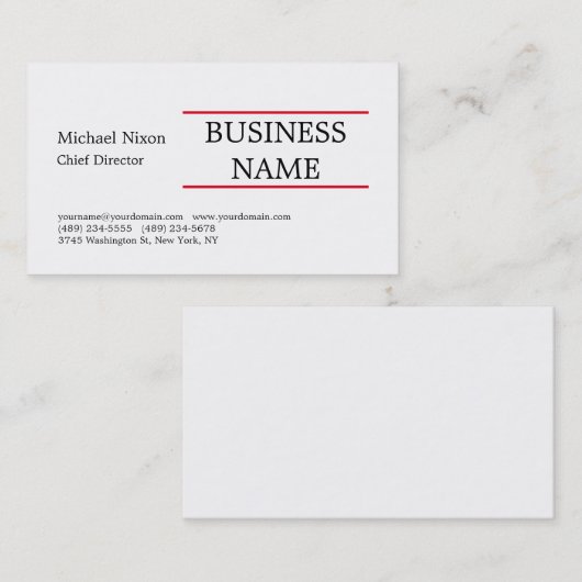 トレンディーモダンプロフェッショナルエレガントミニマル 名刺 (正面/裏面)