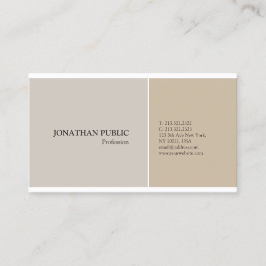 トレンディーモダンプロフェッショナルエレガント高調波カラー 名刺 (正面)