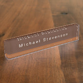 トレンディーモダンプロフェッショナルブラウン デスクネームプレート (側面)