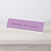 トレンディーモダンプロフェッショナルラベンダーカラー デスクネームプレート (正面)