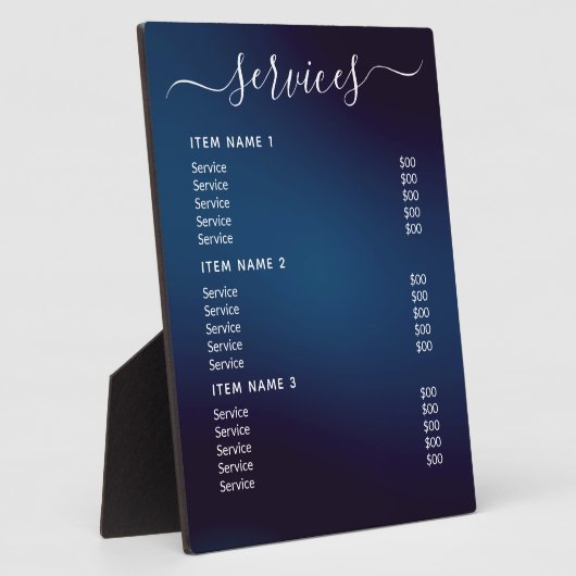 トレンディーモダンプロフェッショナル価格表 フォトプラーク (側面)