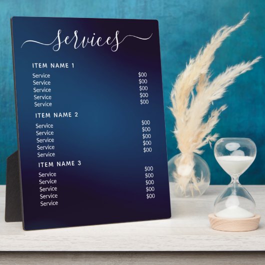 トレンディーモダンプロフェッショナル価格表 フォトプラーク (側面)