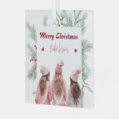 トレンディーモダンベスティーズ永遠BFFメリークリスマス ガラスオーナメント (正面左)