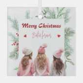 トレンディーモダンベスティーズ永遠BFFメリークリスマス ガラスオーナメント (正面)