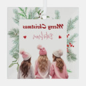 トレンディーモダンベスティーズ永遠BFFメリークリスマス ガラスオーナメント (裏面)