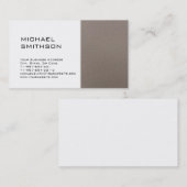 トレンディーモダンベージュストライプホワイトビジネスカード 名刺 (正面/裏面)