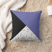 トレンディーモダンペリウィンクルブラックテラッツォ クッション (ブランケット)