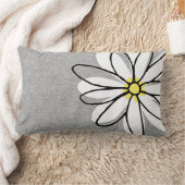 トレンディーモダンホワイトドードルデイジーグレイ ランバークッション (ブランケット)