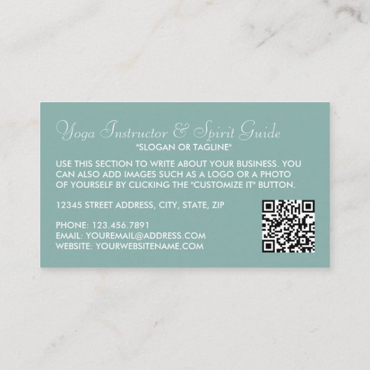 トレンディーモダンボホヨガインストラクター 名刺 (裏面)