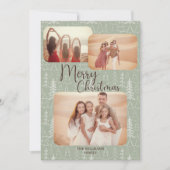 トレンディーモダンボホ写真メリークリスマスツリー シーズンカード (正面)