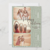 トレンディーモダンボホ写真メリークリスマスツリー シーズンカード (正面)