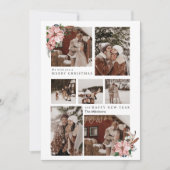 トレンディーモダンポインセチアのクリスマスカップルの写真 シーズンカード (正面)