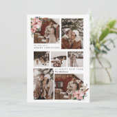 トレンディーモダンポインセチアのクリスマスカップルの写真 シーズンカード (スタンド正面)